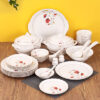 Red Floral with Goldline – Dinner Set